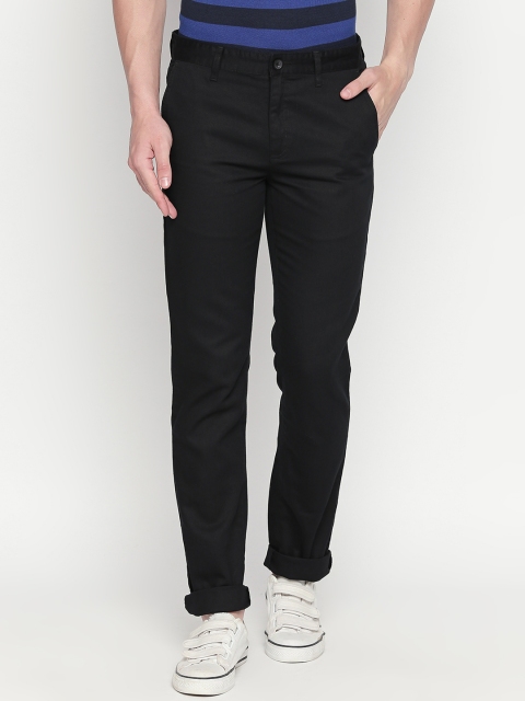 

BYFORD by Pantaloons Men Black Slim Fit Solid Regular Trousers