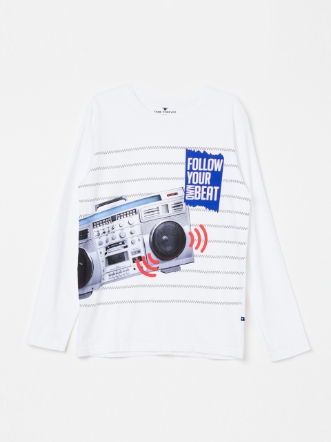 

Fame Forever by Lifestyle Boys White Printed Round Neck T-shirt