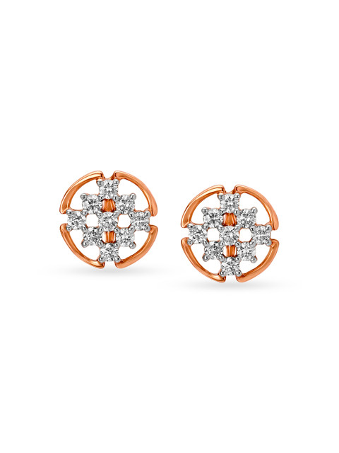

Mia by Tanishq 14KT Rose Gold Diamond Stud Earrings