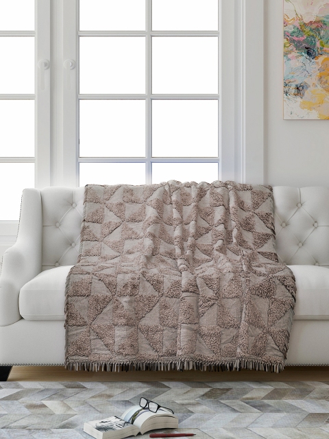 

Saral Home Grey Self Design 2 Seater Tufted Sofa Throw