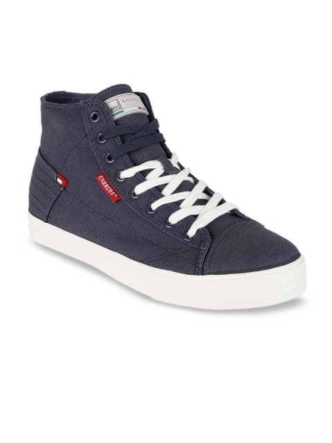 

Carrera Men Blue Solid Mid-Top Sneakers