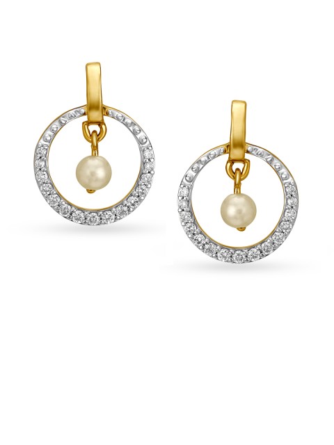 

Mia by Tanishq 14KT Yellow Gold Diamond Drop Earrings