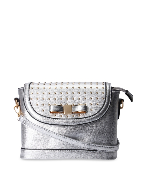 

KLEIO Silver-Toned Embellished Sling Bag