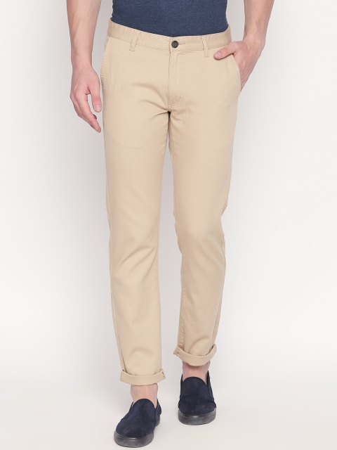 

BYFORD by Pantaloons Men Beige Slim Fit Solid Regular Trousers