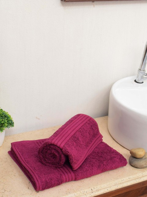 

Avira Home Unisex Set of 2 Purple 600 GSM Hand Towels