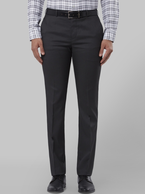 

Raymond Men Charcoal Black Regular Fit Solid Formal Trousers