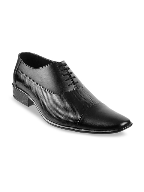 

Metro Men Black Leather Formal Oxfords
