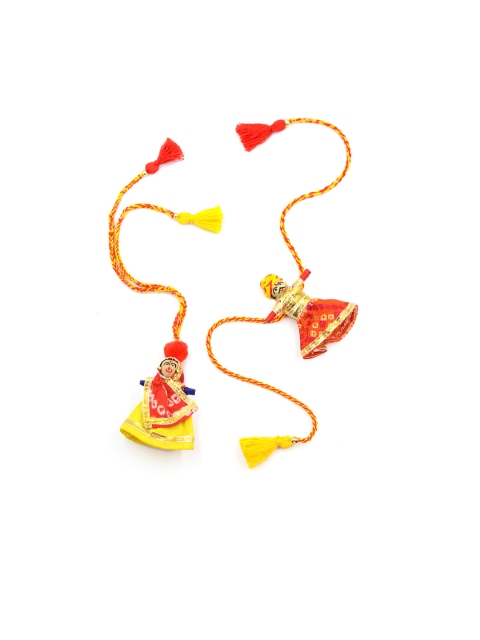 

Krafted with Happiness Multicoloured Handcrafted Banna-Banni Rakhi & Lumba, Multi
