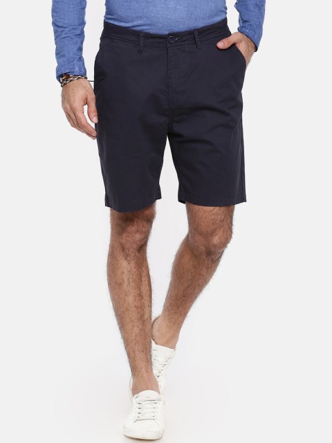 

Breakbounce Men Navy Blue Solid Regular Fit Regular Shorts