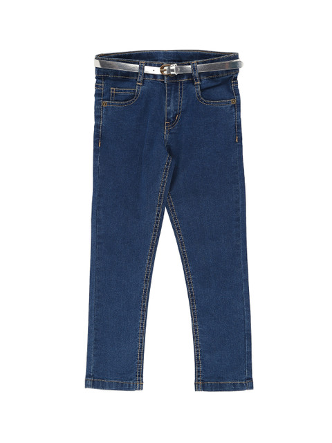 

Pantaloons Junior Girls Blue Regular Fit Mid-Rise Clean Look Jeans