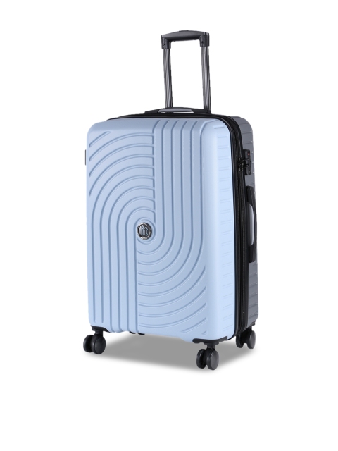 

IT luggage Blue Textured Hard-Side Medium Trolley Bag