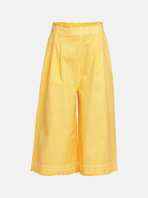 

Oxolloxo Girls Yellow Regular Fit Solid Culottes