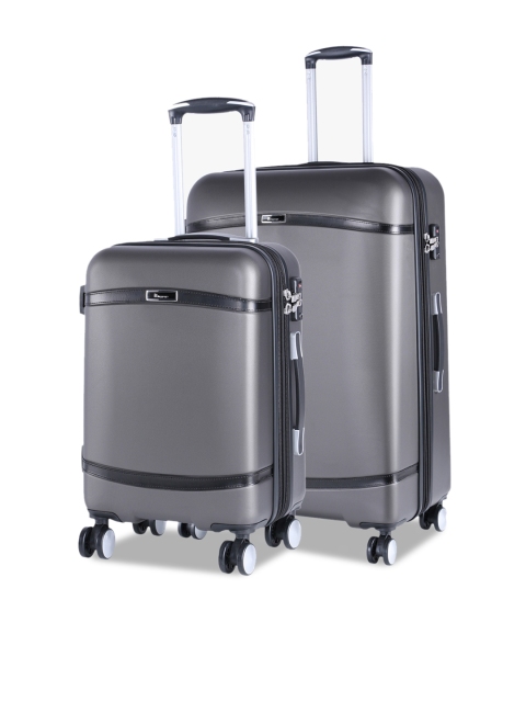 

IT Luggage Unisex Grey Set of 2 Solid Hard-Sided Trolley Bags