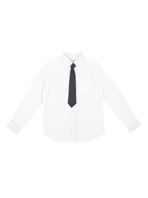 

Pantaloons Junior Boys White Regular Fit Solid Party Shirt
