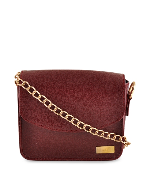 

yelloe Maroon Solid Sling Bag