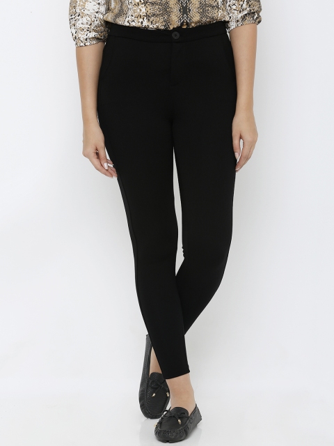 

Kraus Jeans Women K4005 Women Black Solid Skinny Fit High Rise Treggings