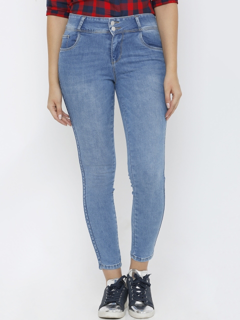 

Kraus Jeans Women K4014 Blue Skinny Fit High-Rise Clean Look Jeans