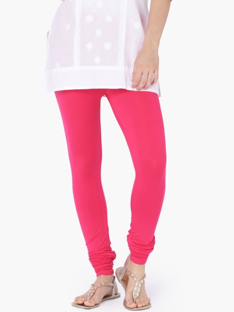 

Melange by Lifestyle Women Pink Solid Churidar Length Leggings