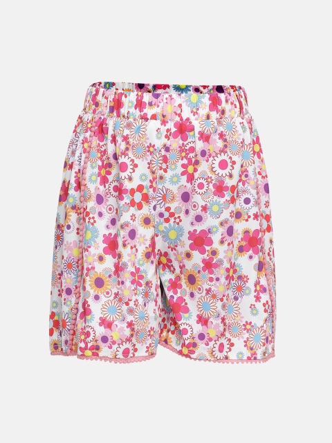 

Oxolloxo Girls White Printed Regular Fit Regular Shorts