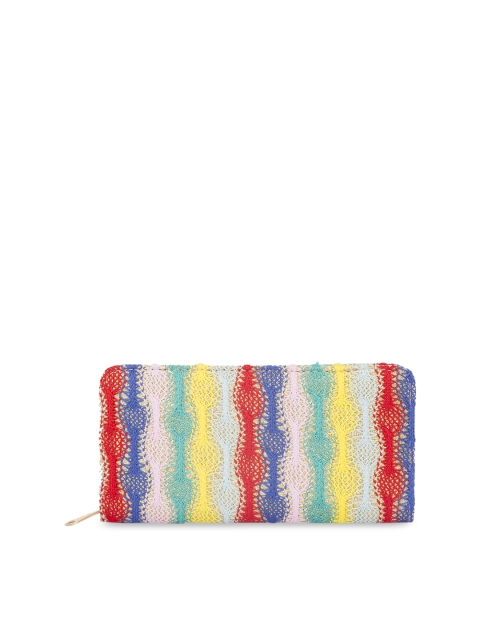 

Satchel Bags Women Multicoloured Textured Zip Around Wallet, Multi