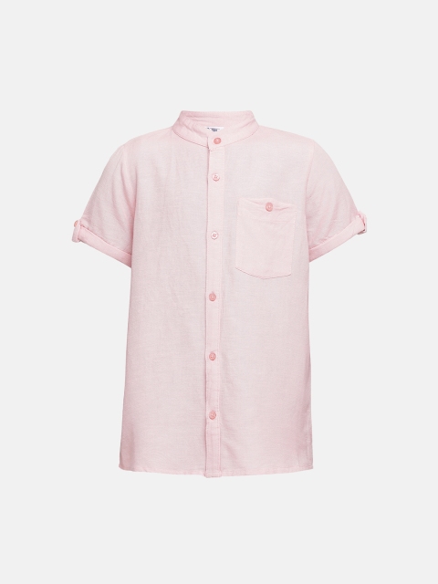 

Oxolloxo Boys Pink Regular Fit Solid Casual Shirt