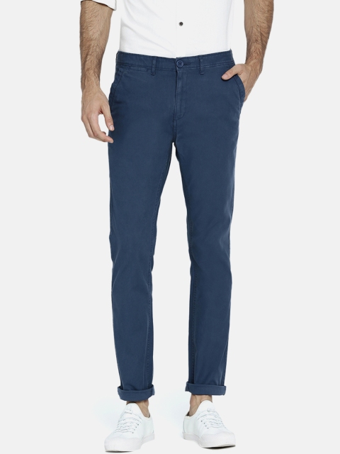 

Breakbounce Men Navy Blue Slim Fit Solid Regular Trousers