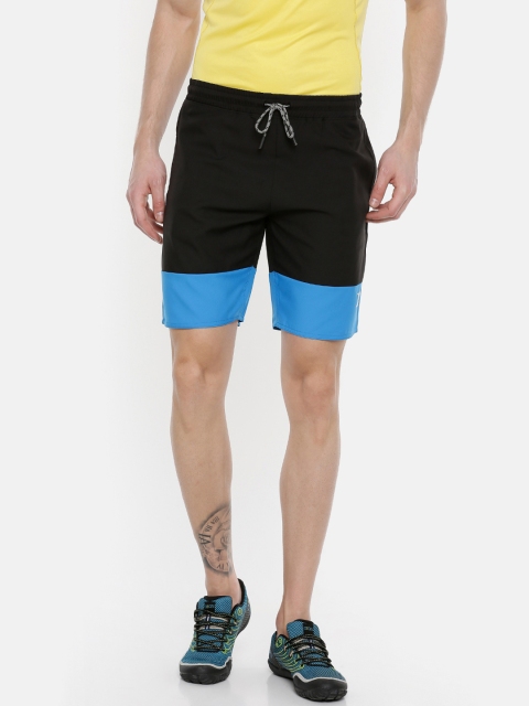 

Azani Men Black & Blue Solid Regular Fit Sports Shorts