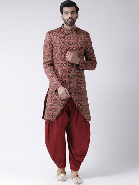 

Hangup Men Maroon Printed Sherwani