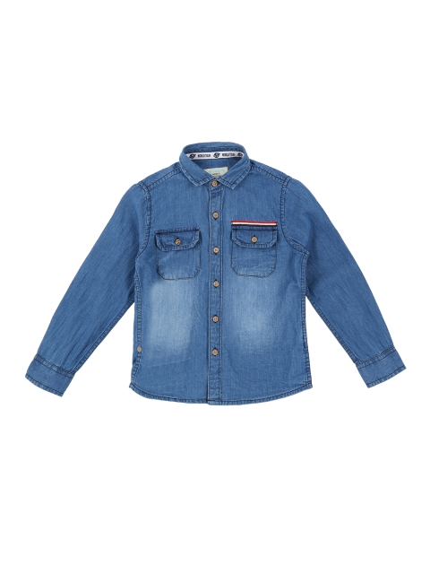 

Pantaloons Junior Boys Blue Regular Fit Faded Party Shirt
