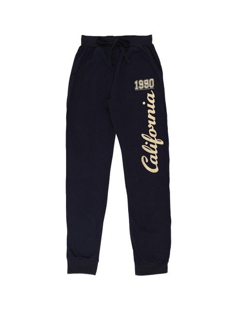 

Pantaloons Junior Girls Navy Blue Printed Slim Fit Joggers