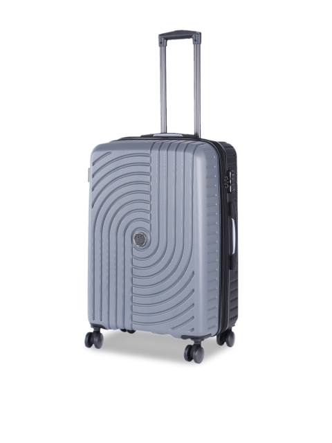 

IT luggage Blue and Black Textured Hard-Side Medium Trolley Bag
