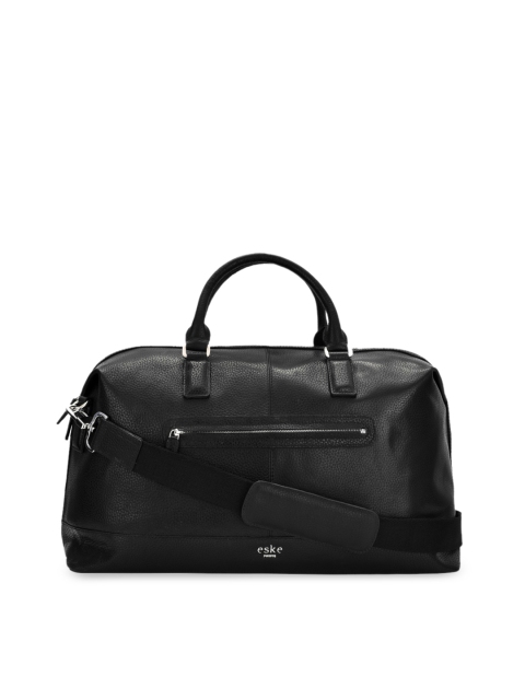 

Eske Men Black Solid Leather Bandit Duffel Bag