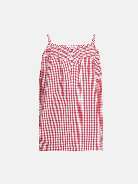 

Oxolloxo Girls Red Checked A-Line Top