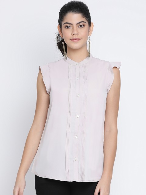 

Oxolloxo Women Pink Regular Fit Solid Casual Shirt