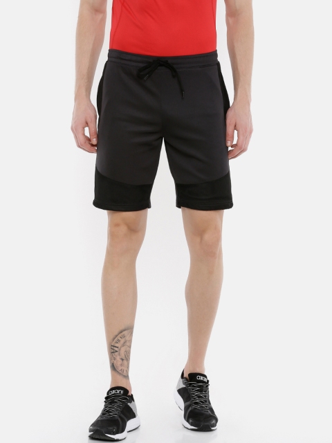 

Azani Men Charcoal Black Solid Regular Fit Sports Shorts