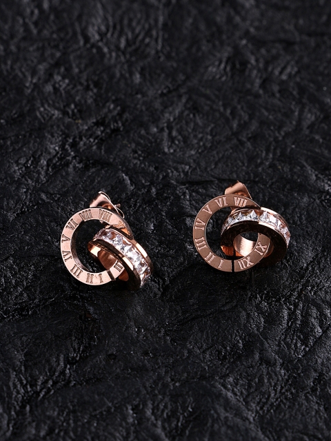 

E2O Rose Gold Circular Drop Earrings