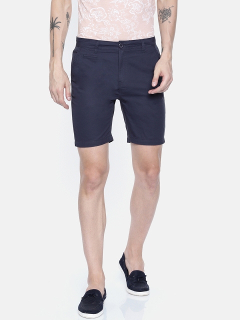 

Breakbounce Men Navy Blue Solid Regular Fit Regular Shorts