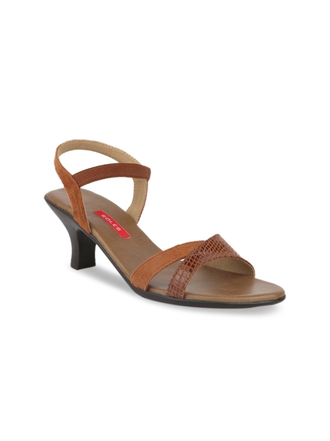 

SOLES Women Brown Printed Heels