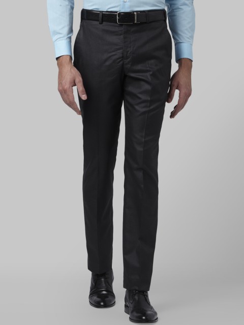 

Park Avenue Men Grey Regular Fit Solid Formal Trousers