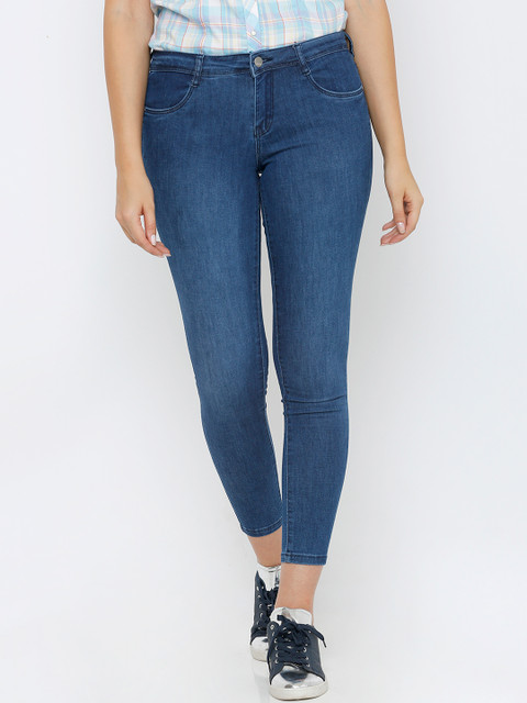 

Kraus Jeans Women K4050 Blue Skinny Fit Mid-Rise Clean Look Jeans