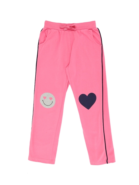 

Pantaloons Junior Girls Pink Printed Slim Fit Track Pants