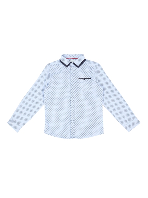 

Pantaloons Junior Boys Blue Regular Fit Printed Party Shirt