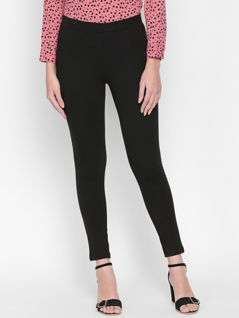

Annabelle by Pantaloons Women Black Solid Skinny-Fit Treggings