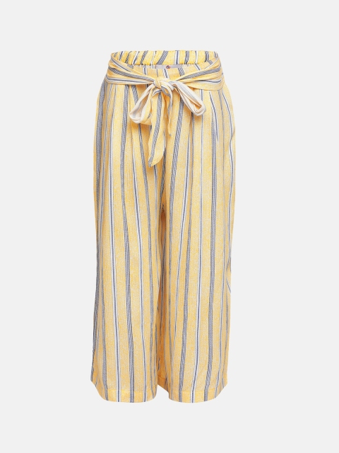 

Oxolloxo Girls Yellow Regular Fit Striped Parallel Trousers