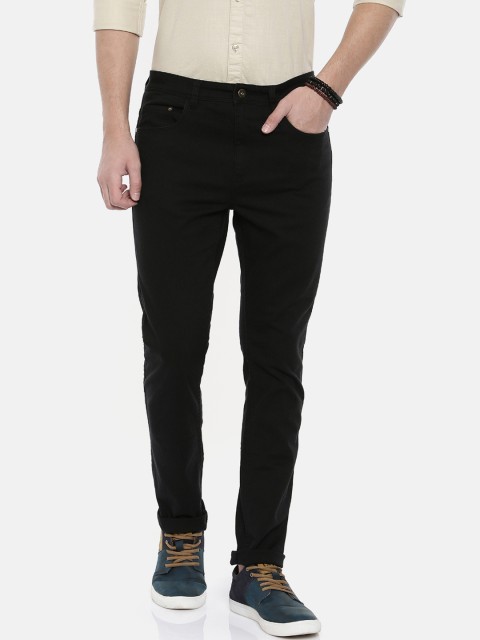 

Breakbounce Men Black Slim Fit Solid Regular Trousers