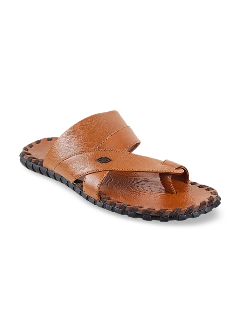 Metro Men Tan Leather Comfort Sandals