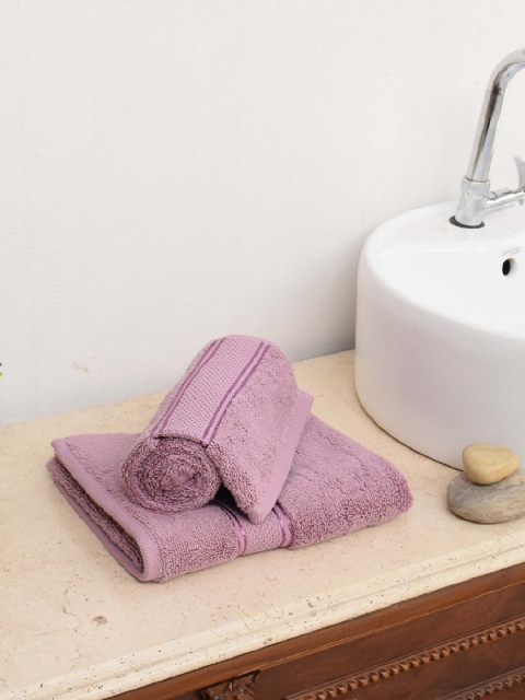 

Avira Home Unisex Set of 2 Pink 550 GSM Hand Towels