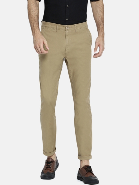 

Breakbounce Men Khaki Slim Fit Solid Regular Trousers