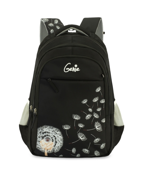 

Genie Unisex Black Printed 17 inches Medium Backpack