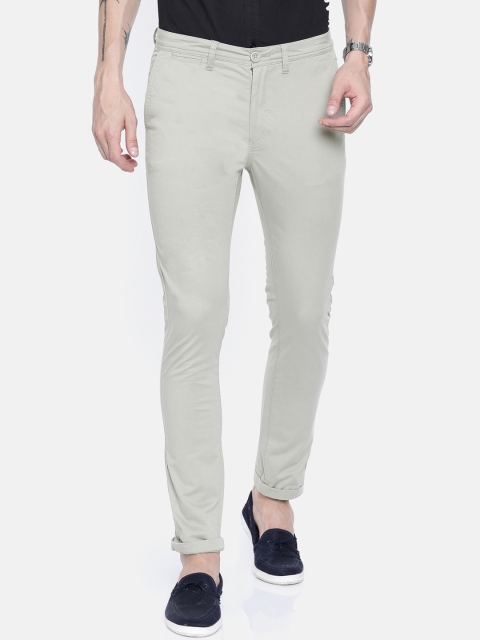 

Breakbounce Men Grey Slim Fit Solid Regular Trousers